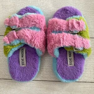 Steve Madden Little Girl Fuzzy Slippers